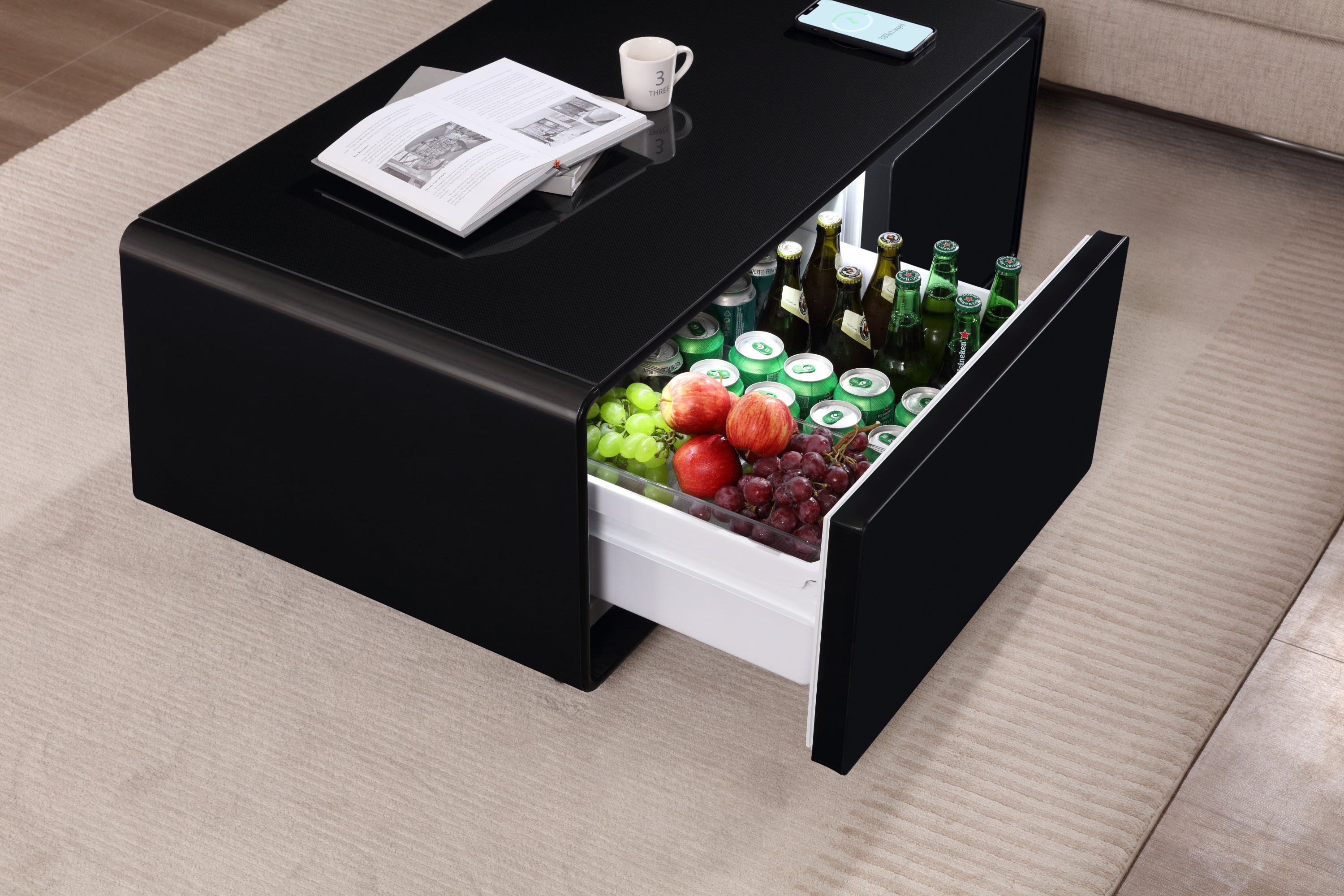 Compact coffee table fridge