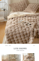 Large Cream Throw Blanket for Couch and for Bed, Soft and Cozy  - Faux Fur Light Brown