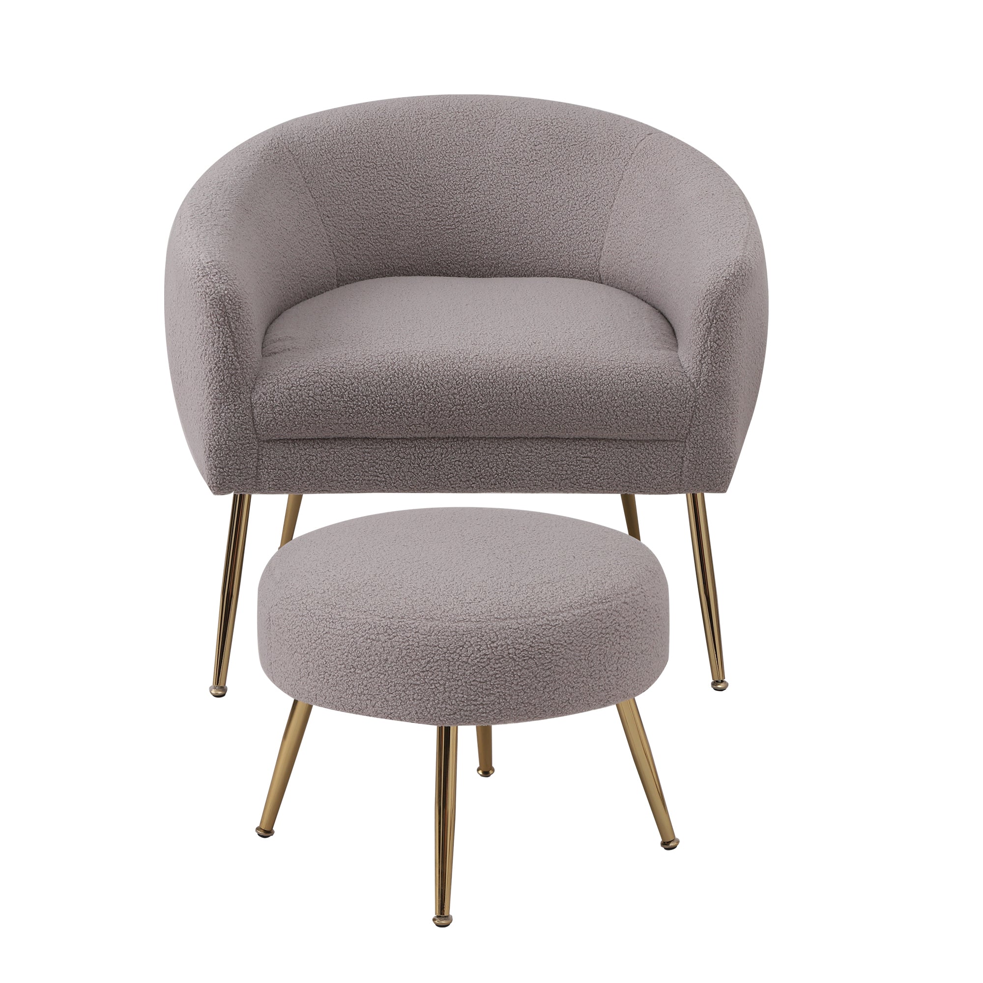 Accent Chair with Ottoman-Grey