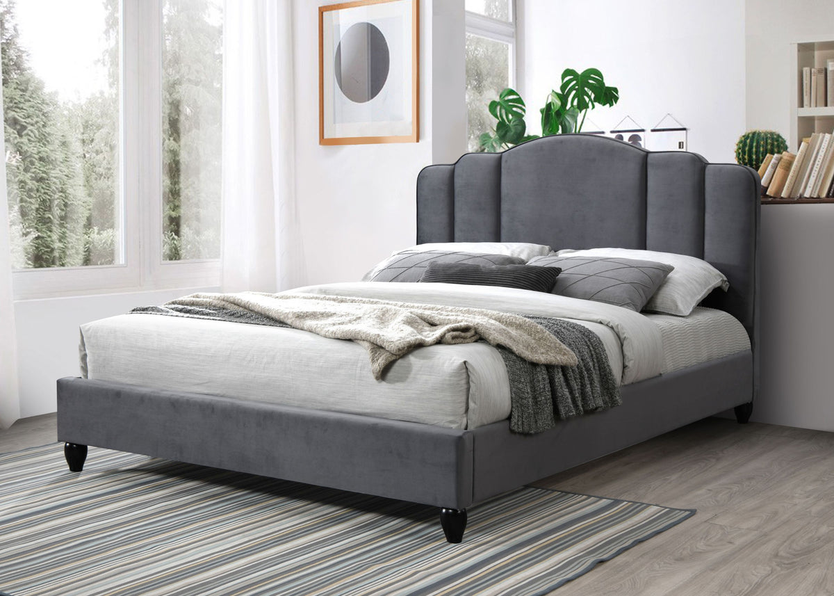 Contemporary King Bed - Charcoal