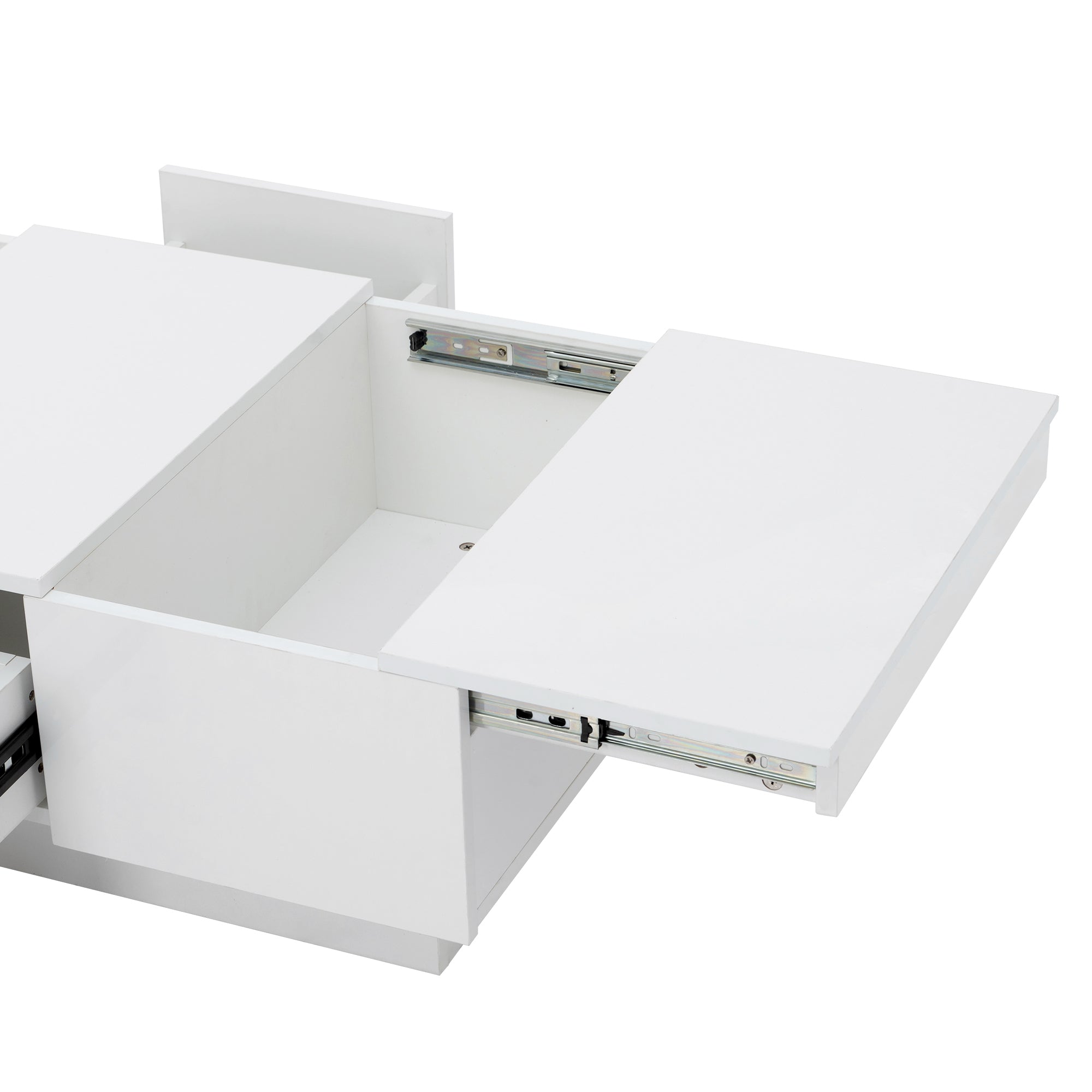 Multifunctional Coffee Table with 2 large Hidden Storage Compartment - White