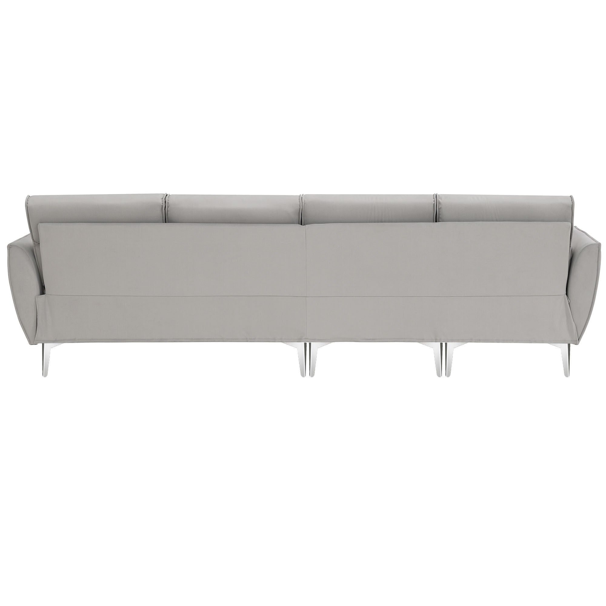 111 " Convertible Sectional Sofa Couch , Flannel L Shape Furniture Couch with Chaise Left/Right Handed Chaise - Gray