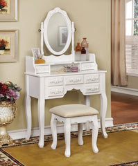 White Princess Vanity w/ Stool