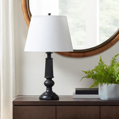 Landsdown Black Faceted Table Lamp 24.25"H