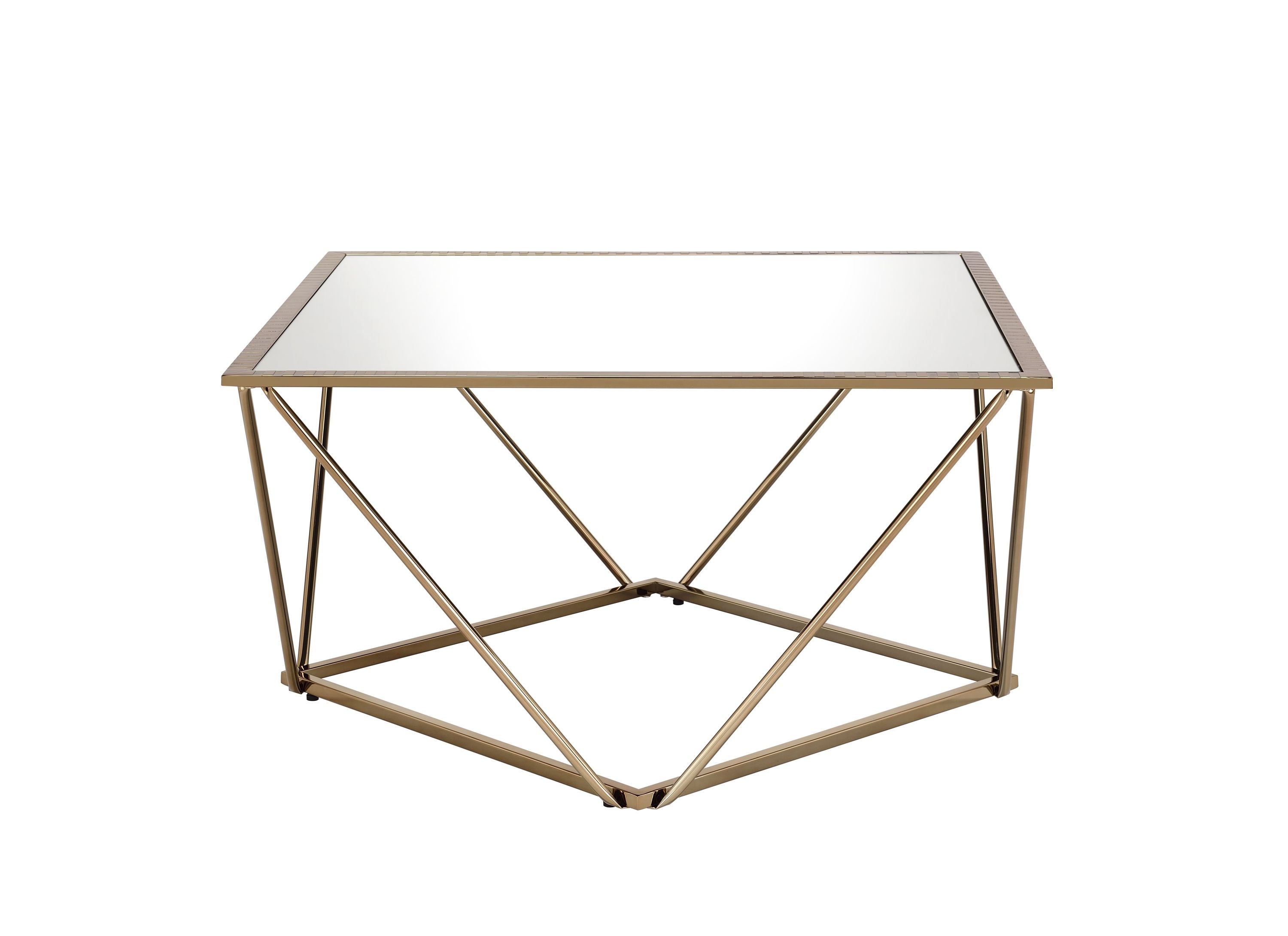 Fogya Coffee Table - Mirrored & Champagne Gold