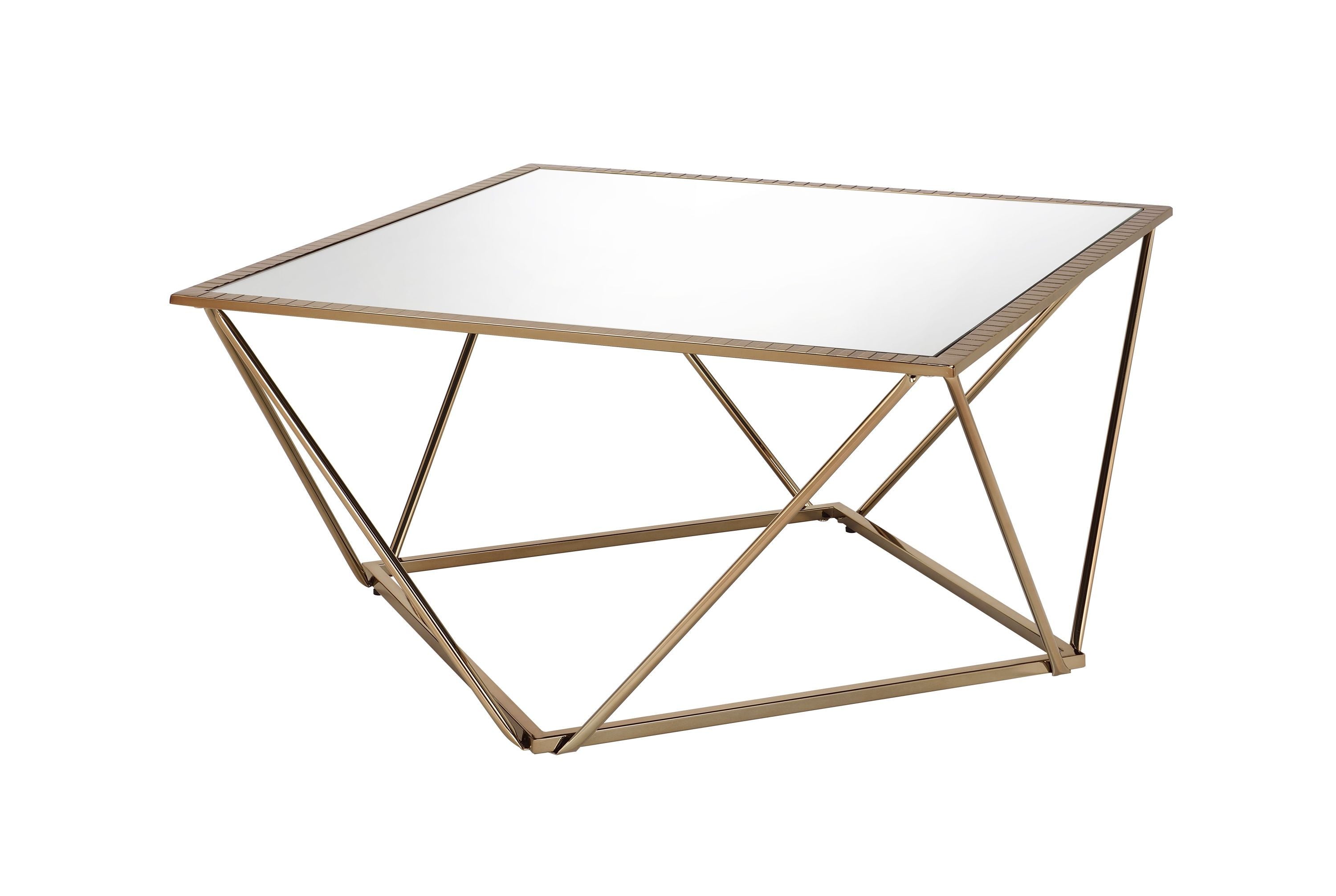 Fogya Coffee Table - Mirrored & Champagne Gold