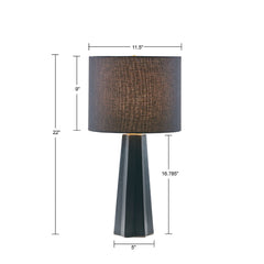 Athena Geometric Ceramic Table Lamp - Black