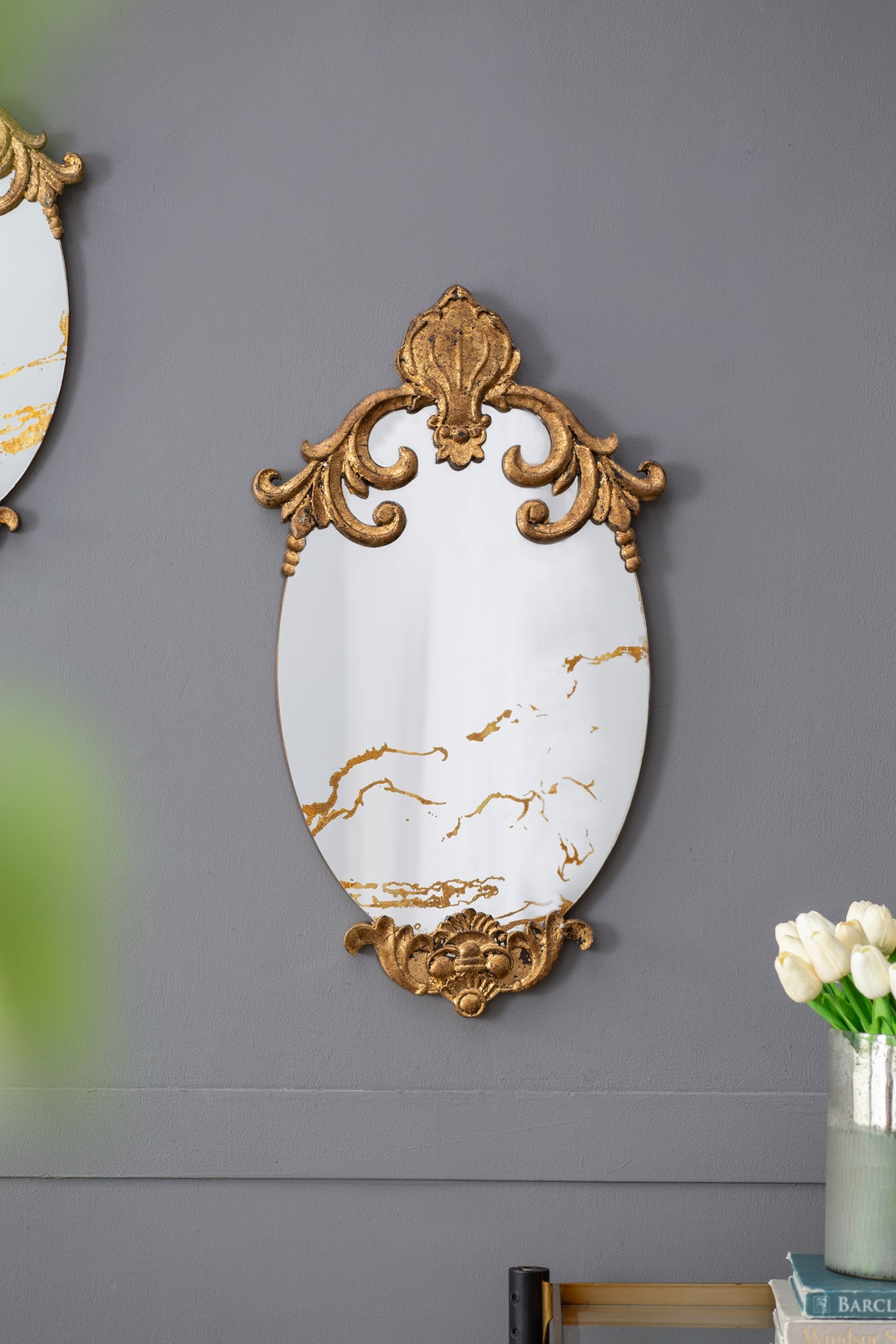 26"x15" Decorative Oval Wall Mirror, Accent Mirror