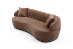 3 Seat Cloud Couch Boucle Sofa for Living Room, Bedroom, Office - Brown