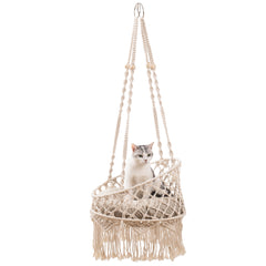 Boho Cat Hammock, Hanging Cat Bed Swing for Indoor Cats