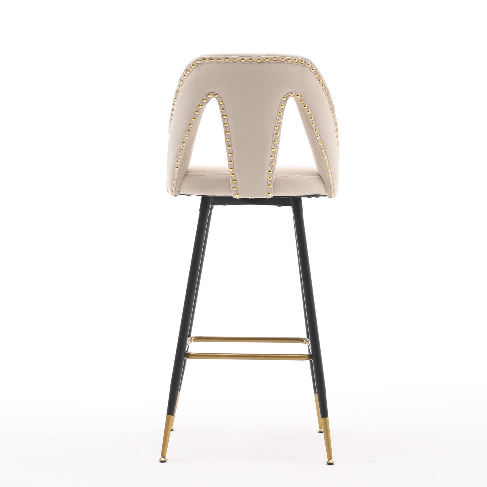 Contemporary Velvet Upholstered Connor 28" Bar Stool & Counter Stools - Set of 2 (Beige)