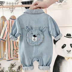 Little Boys Baby Onesie Denim Romper