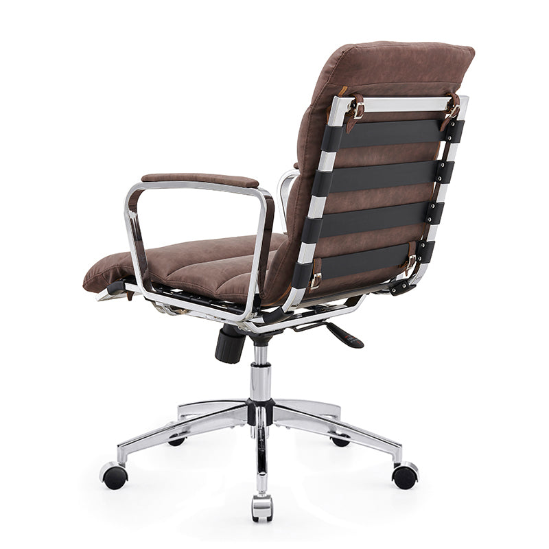 Modern Swivel Office Desk Chair Luxury Executive Boss Ergonomic Computer Chair  - Antique Brown