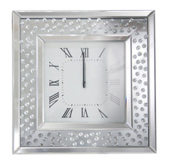 Wall Clock in Mirrored & Faux Crystals