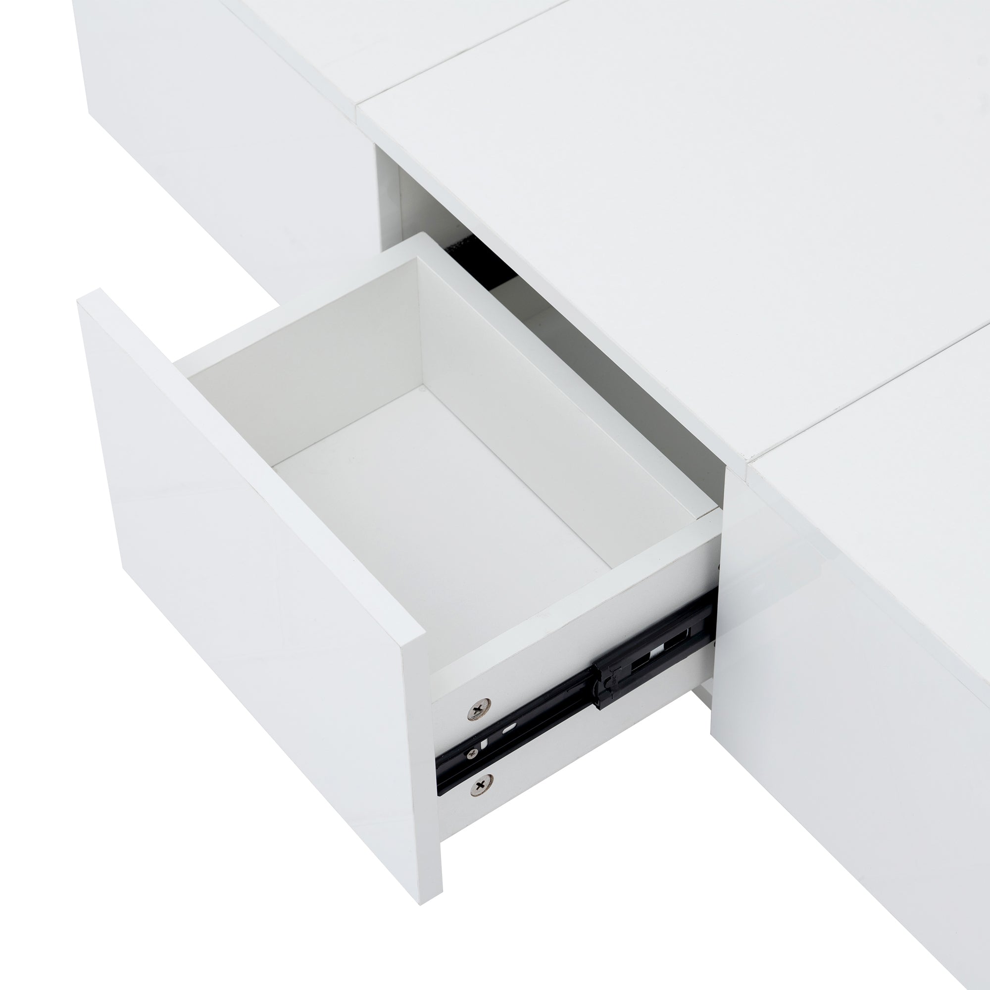 Multifunctional Coffee Table with 2 large Hidden Storage Compartment - White