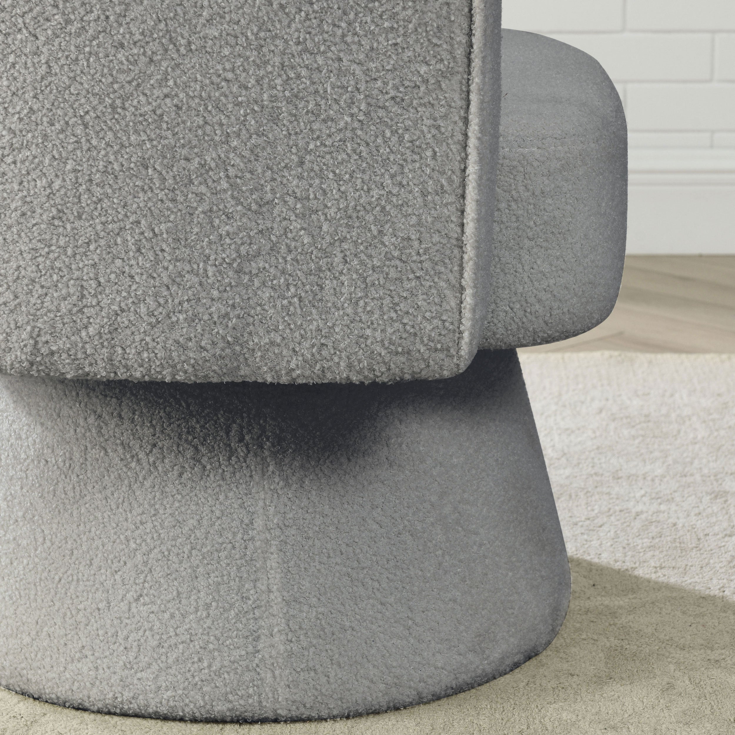 29 "W Petal Modern Contemporary Accent Lounge Swivel Chair with Deep Channel Tufting and Base - Grey