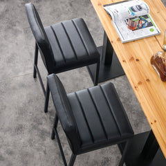 Modern Design High Counter Stool Bar Chair (Set of 2) - Black