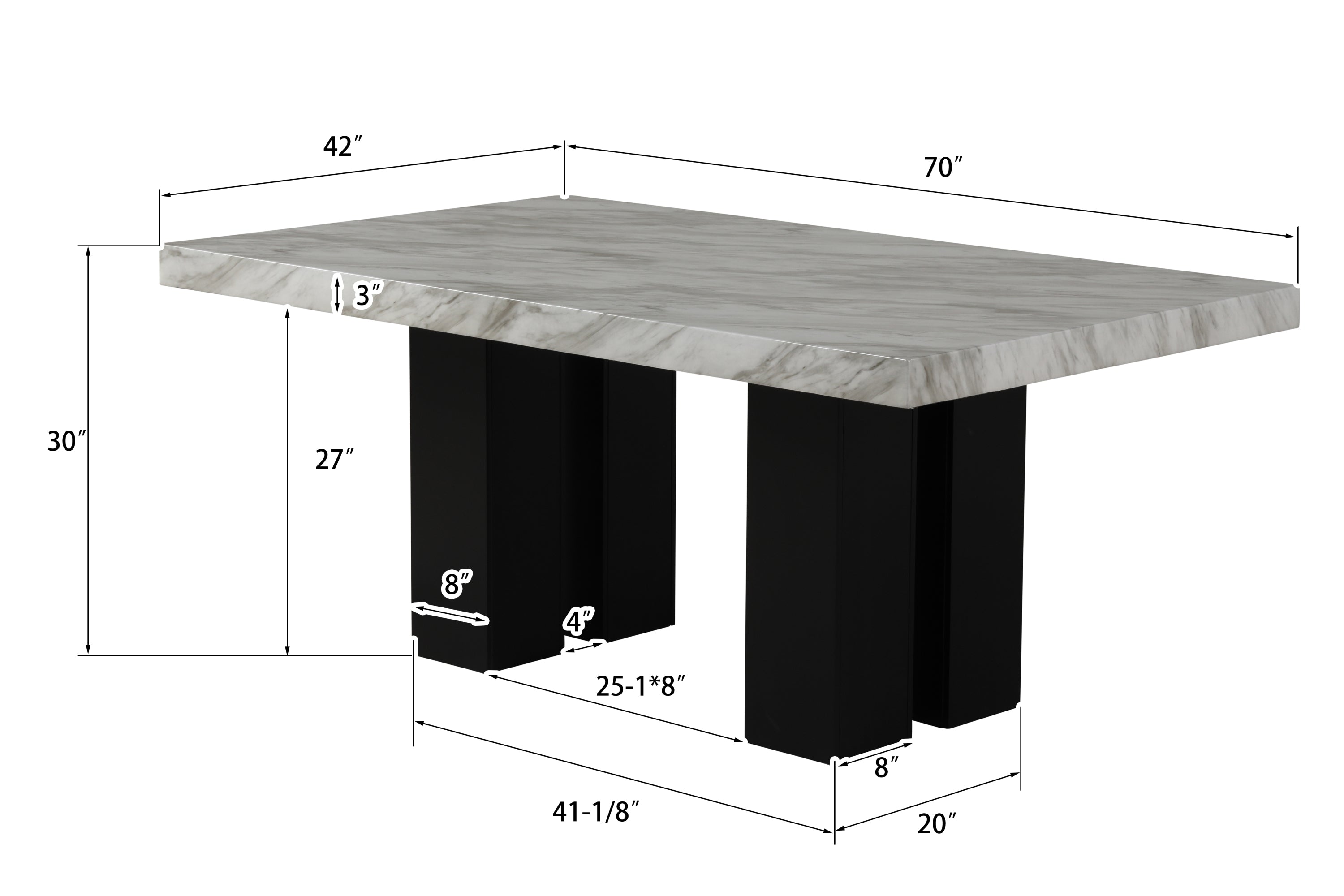 Rectangular dining table