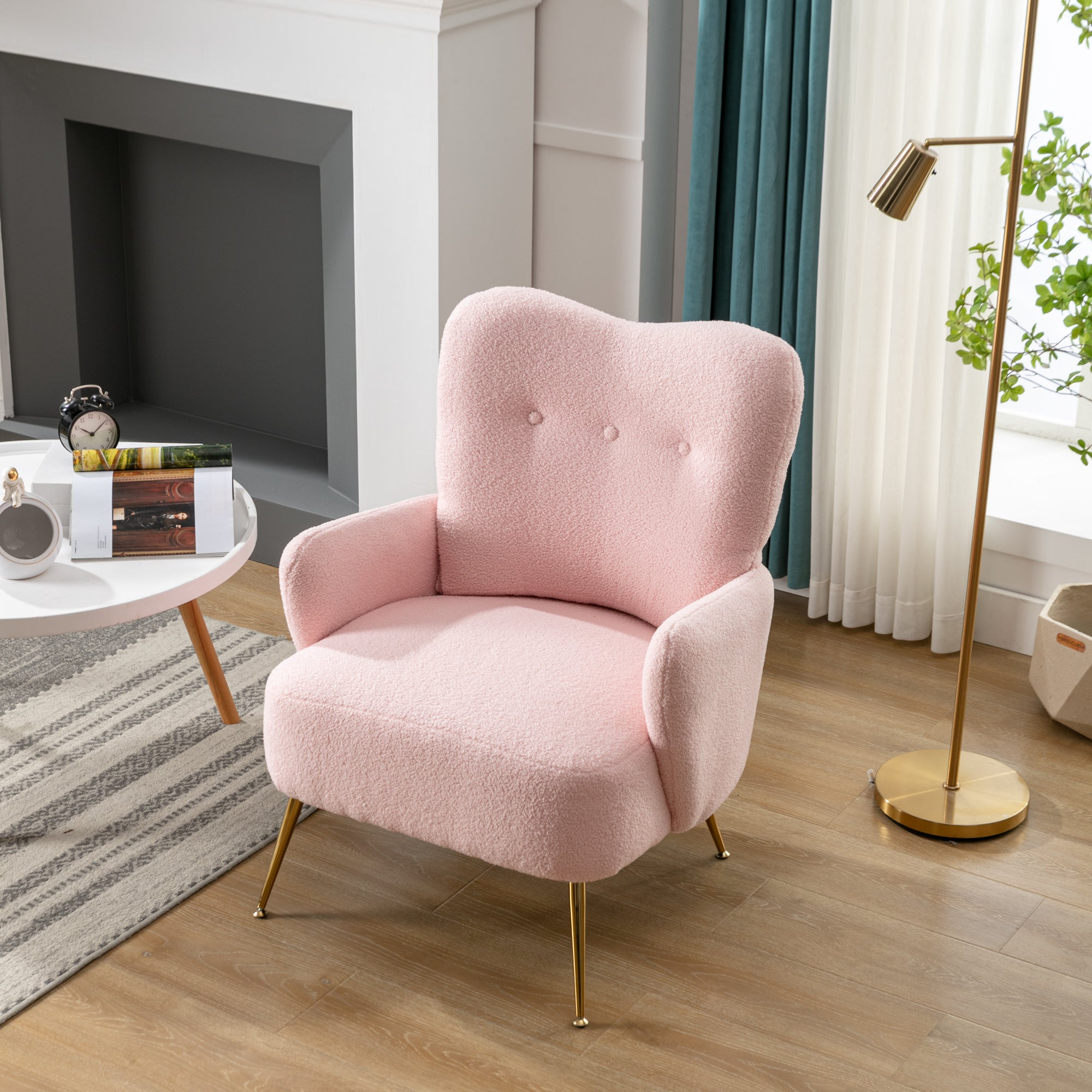 Modern Teddy Short Plush Armchair Accent Chair