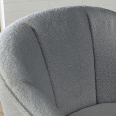 29 "W Petal Modern Contemporary Accent Lounge Swivel Chair with Deep Channel Tufting and Base - Grey