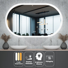 Bathroom Mirror with Lights for Wall Mounted Anti-Fog