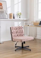 Armless Office Desk Chair No Wheels - Pink