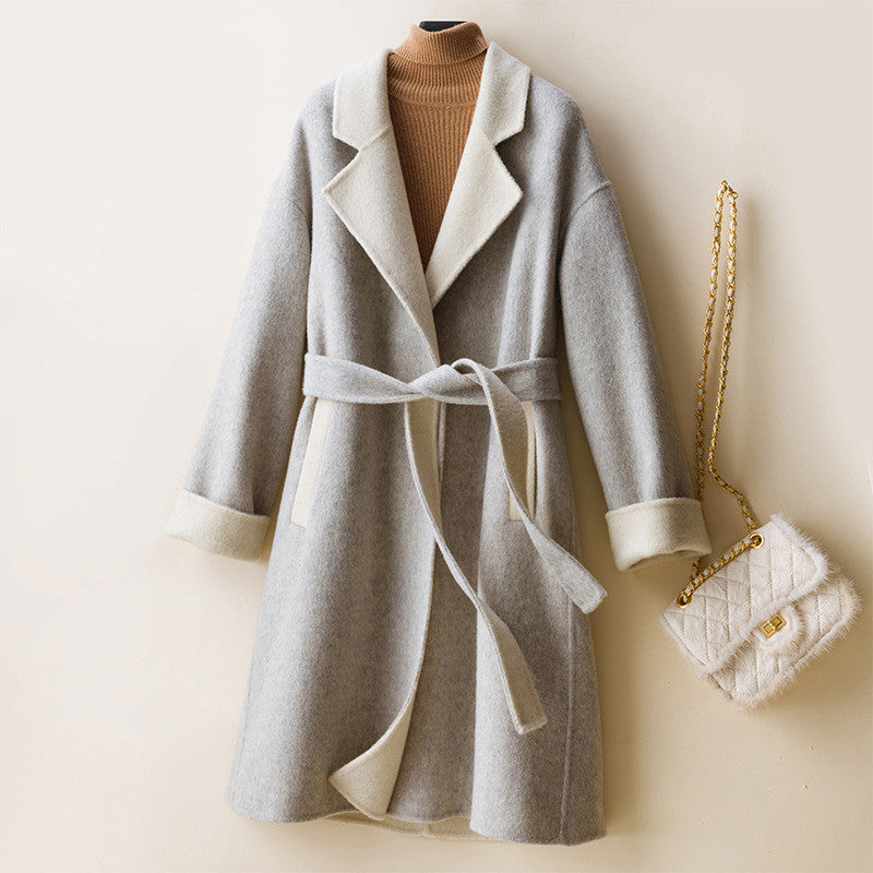 Elegant Ladies Wool Double-Faced Coat