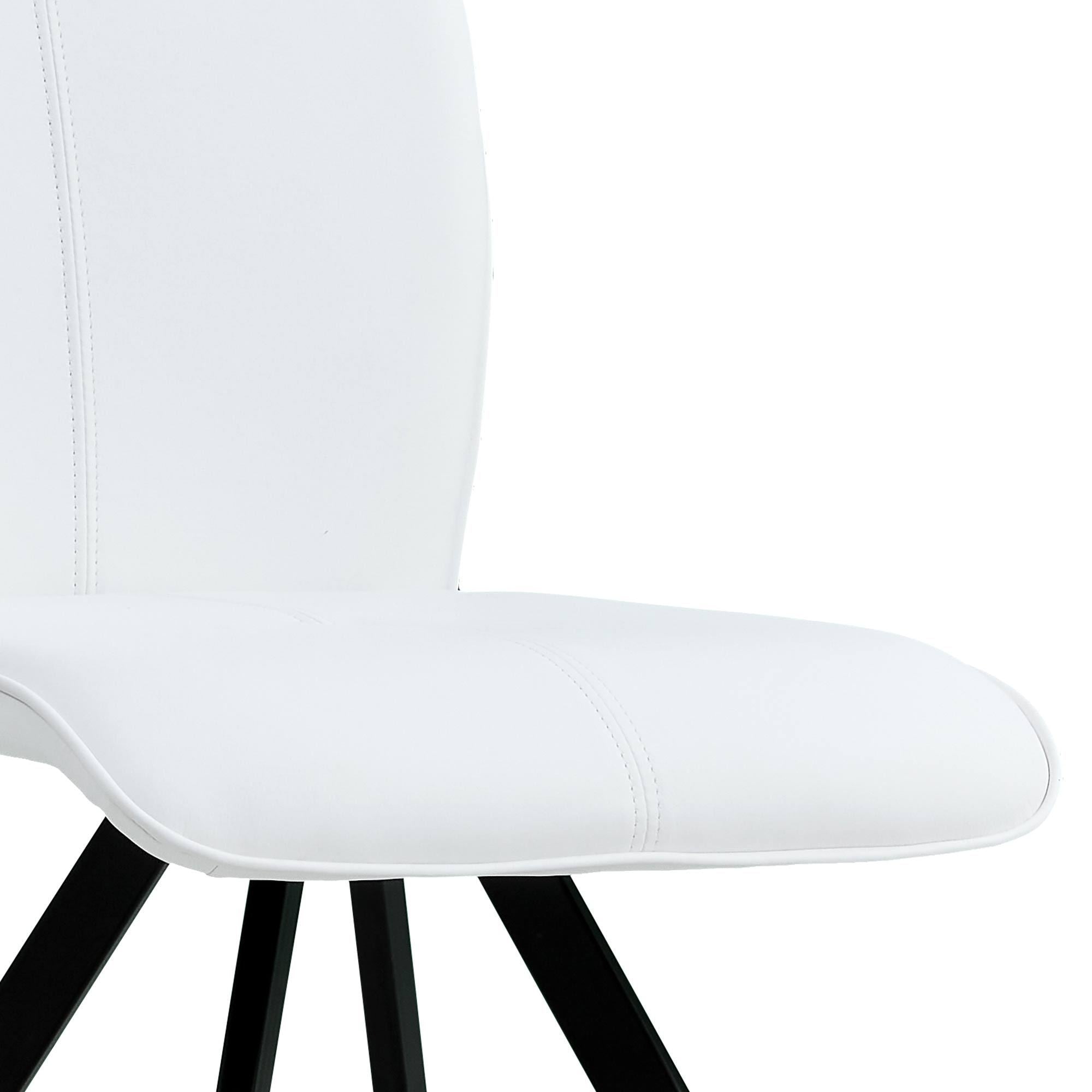 Modern Dining Chairs Armless Accent PU Leather (Set of 2) - White