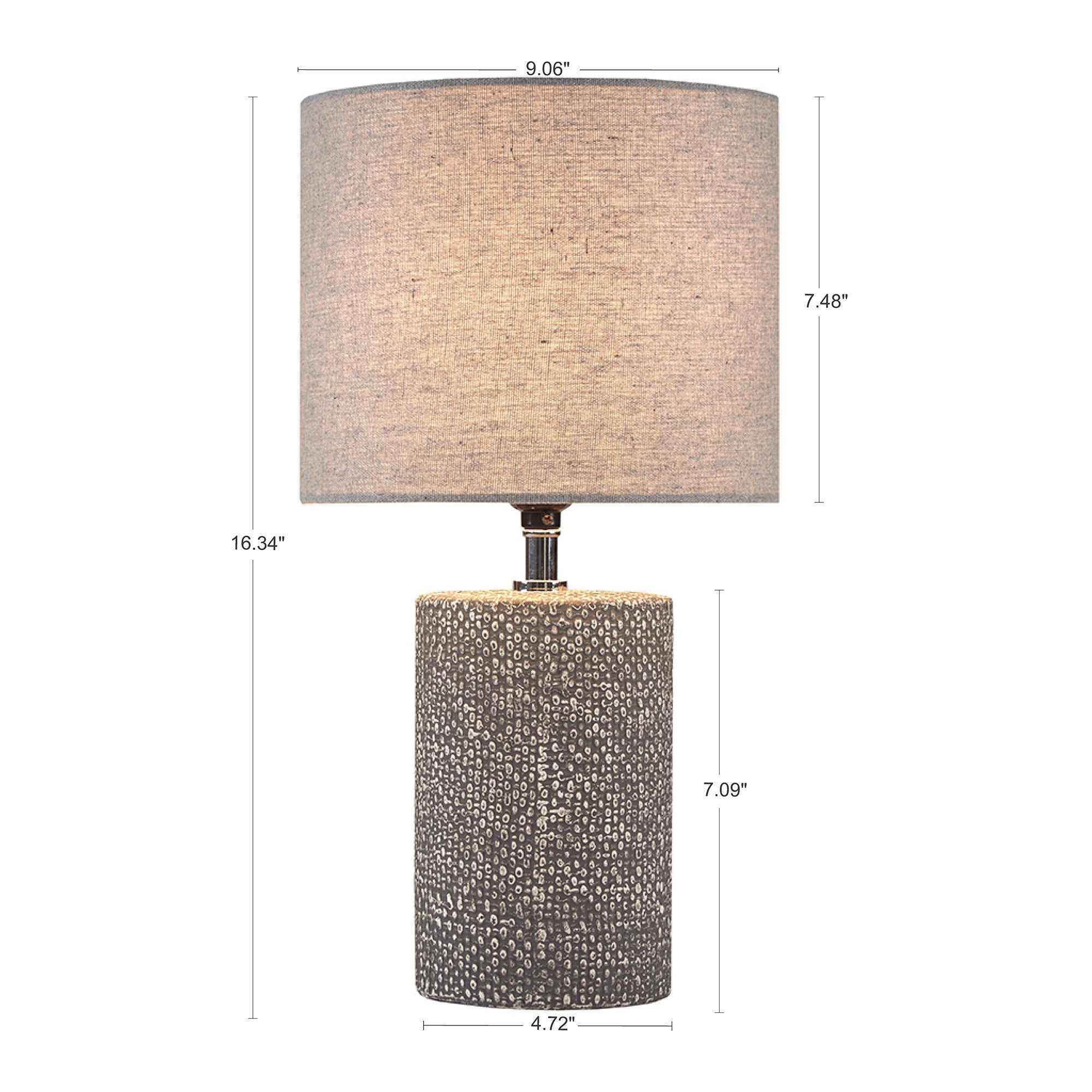 Grey Embossed Ceramic Table Lamp