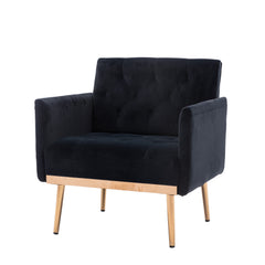 Accent Chair with Rose Golden feet - Black