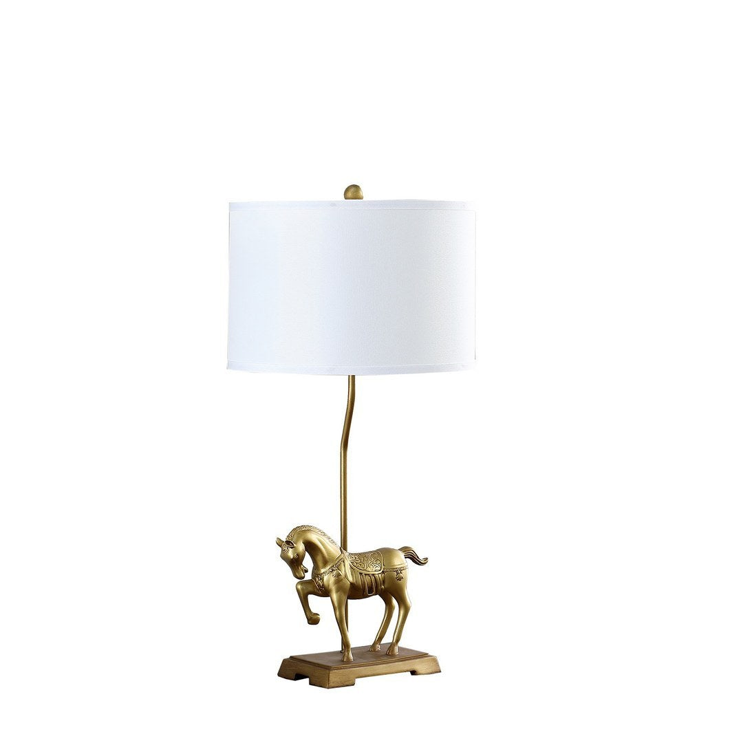 Gold Royal Stallion Horse Resin Table Lamp