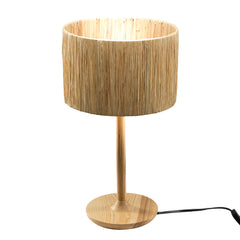 21.3" Table Lamp with In-line Switch Control and Grass Made-Up Lampshade - Natural