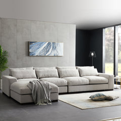 Cozy & Comfortable Sectional Sofa Light Grey