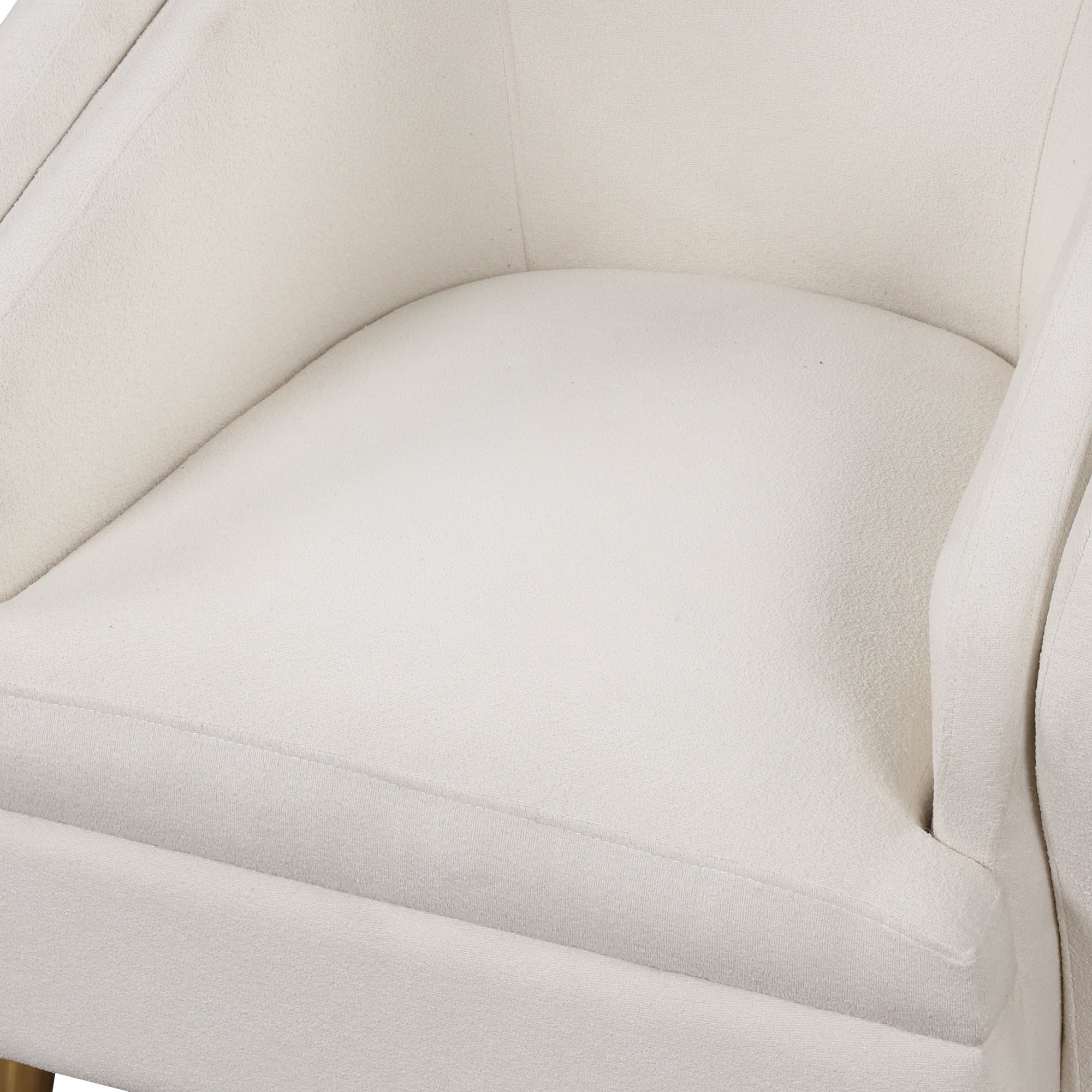 Mid-Century Accent Chair Arm Chair with Lumbar Pillow and Metal Legs- White