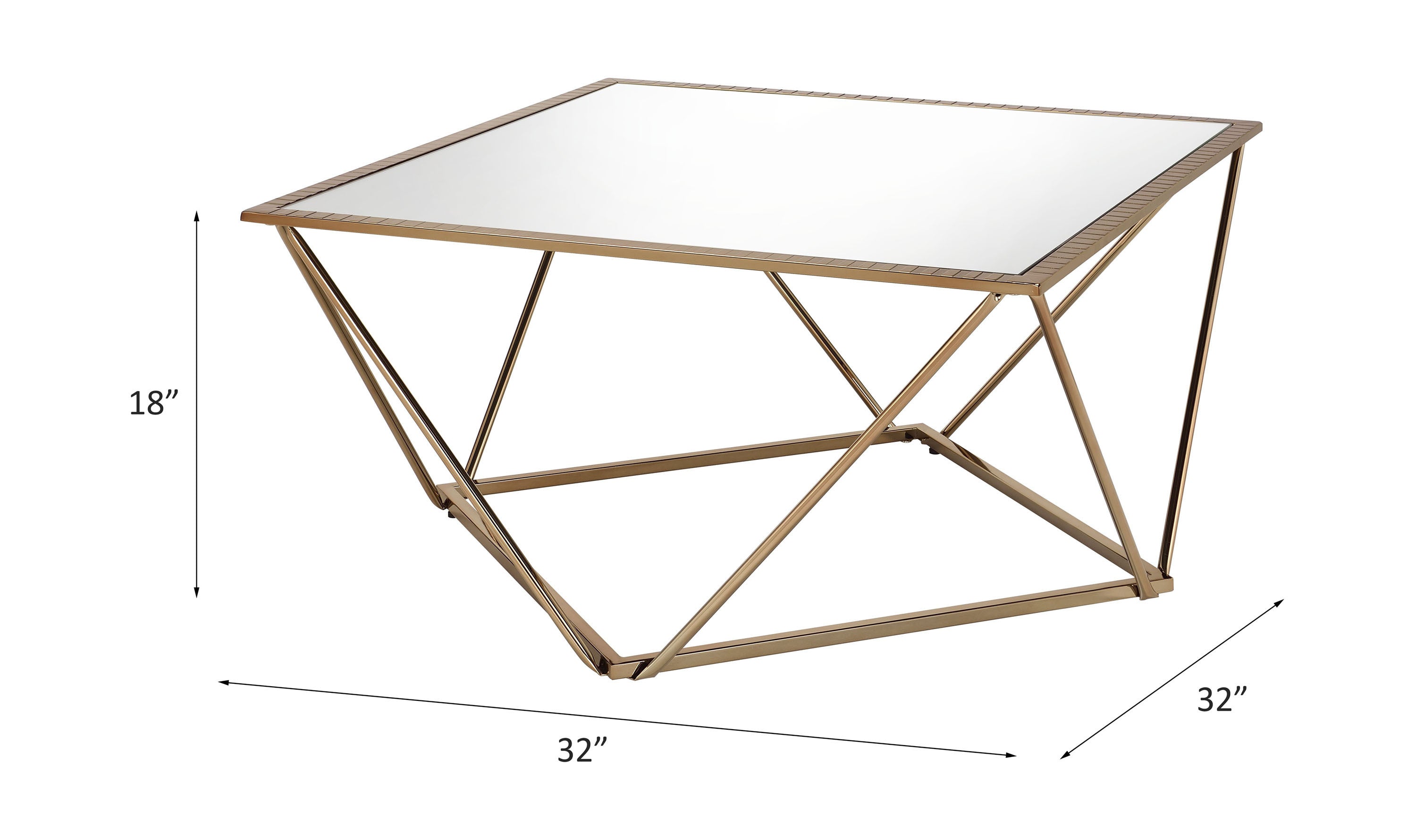 Fogya Coffee Table - Mirrored & Champagne Gold