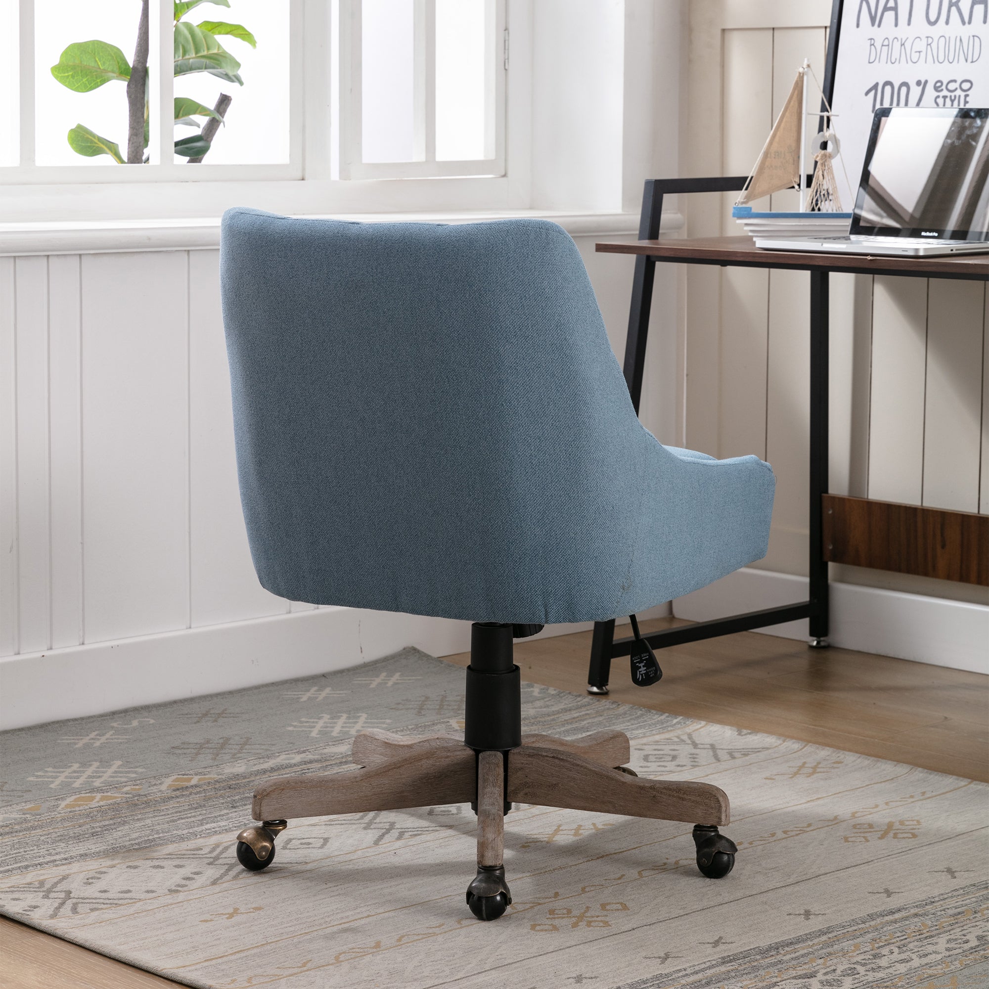 Modern Swivel Shell Chair  - Blue