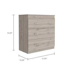 Classic Three Drawer Dresser - Light Gray / White