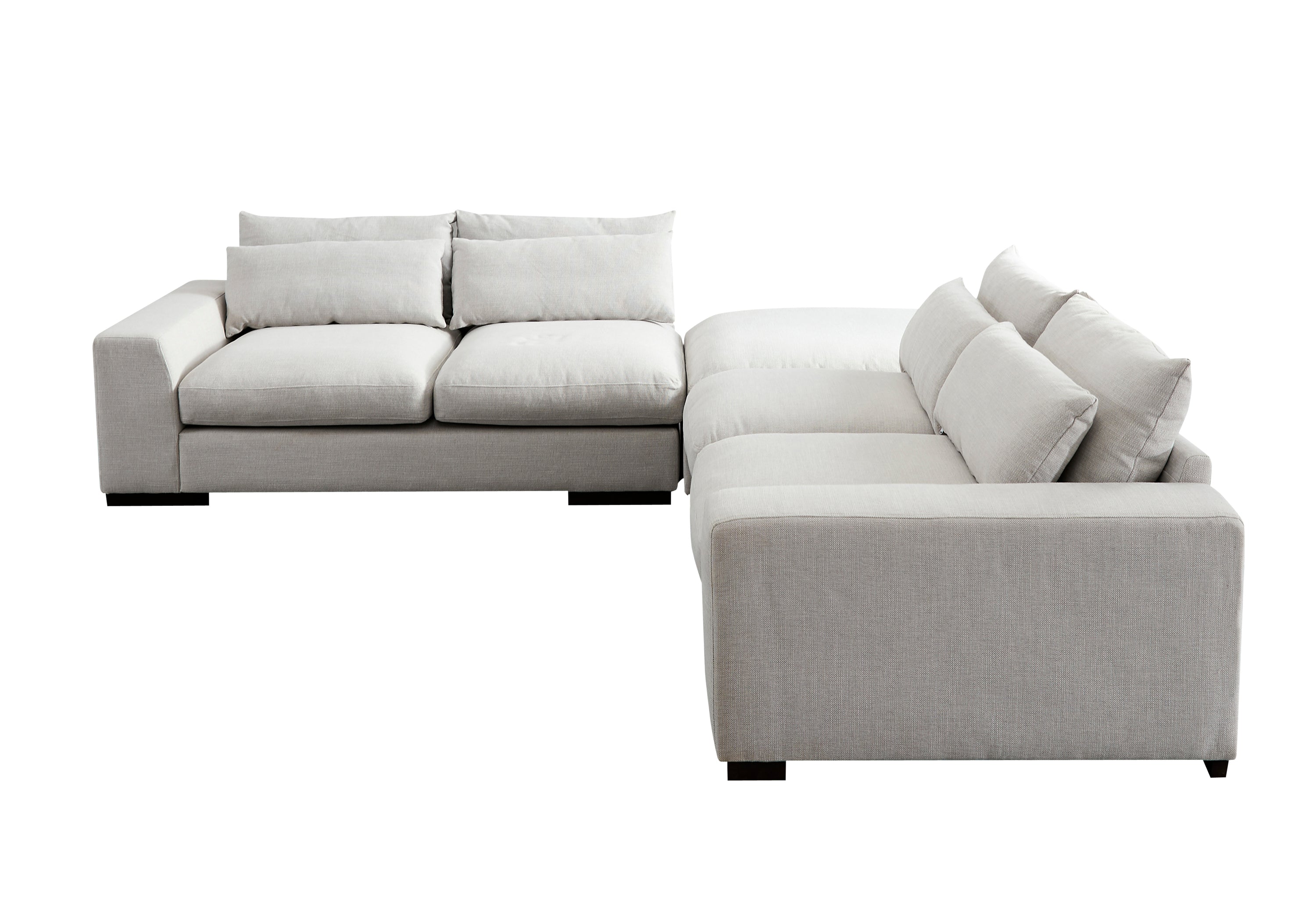 Cozy & Comfortable Sectional Sofa Light Grey