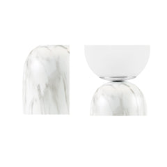 Nelia Frosted Glass Globe Resin Table Lamp - White