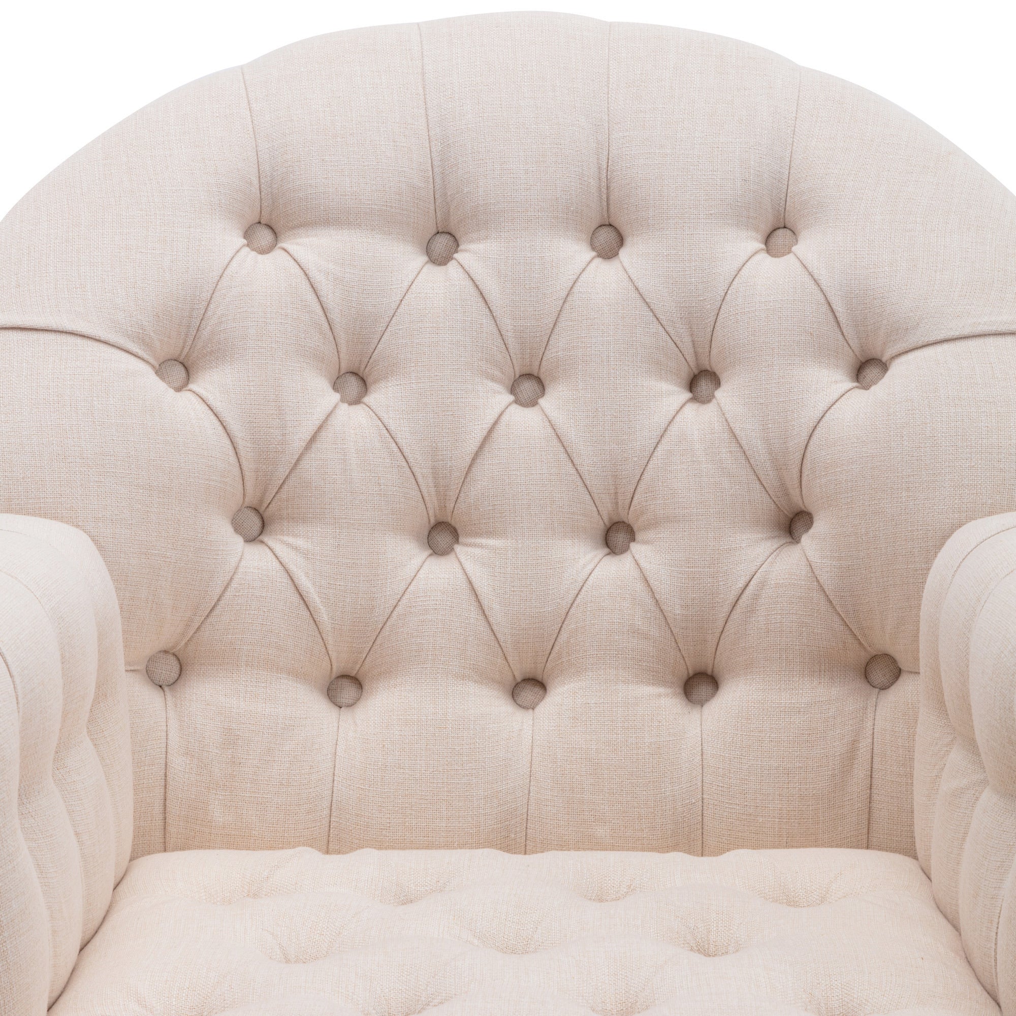 Accent Button-Tufted Upholstered Chair Set with Linen Fabric