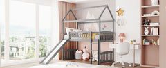 Twin Loft Bed with Slide - White