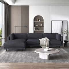 Upholstery Convertible Sectional Sofa, L Shaped Couch with Reversible Chaise - Grey