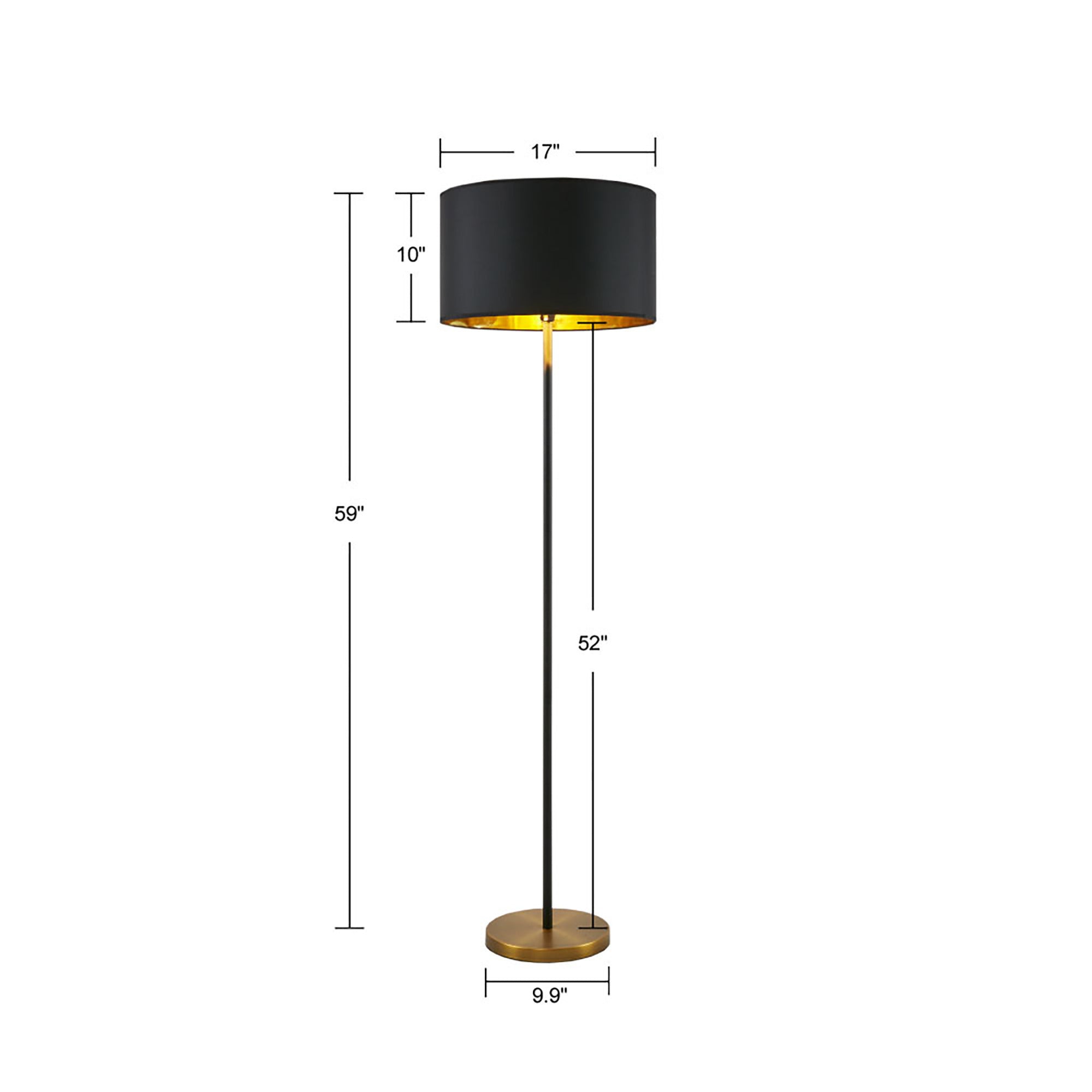 Hunts Metal Floor Lamp - Black