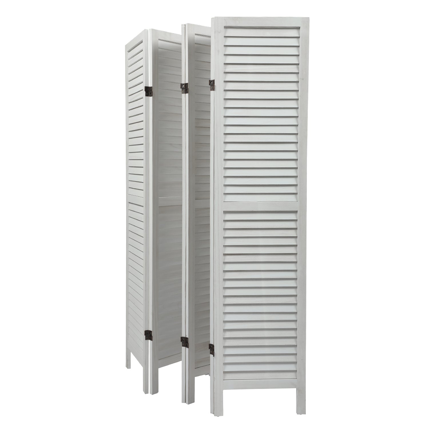 6 Panel Screen Folding Louvered Room Divider