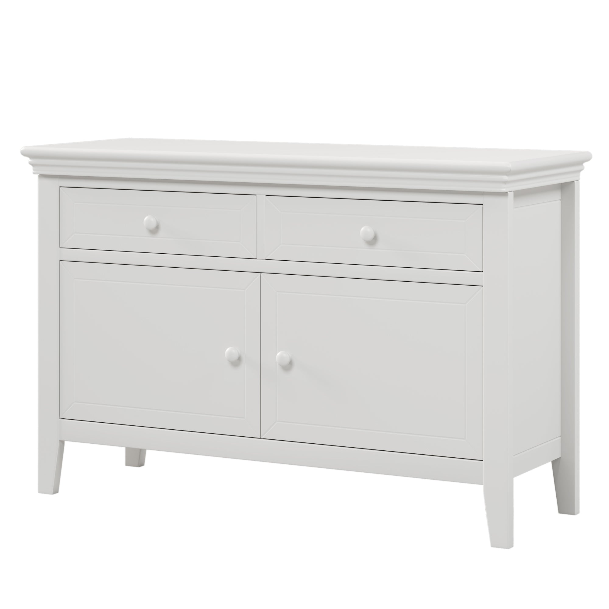 Traditional Concise Style White Solid Wood Dresser