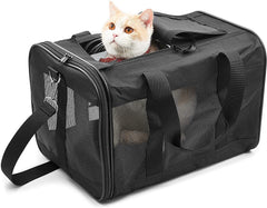 ScratchMe Pet Travel Carrier Soft Sided Portable Bag for Cats, Small Dogs, Kittens or Puppies, Collapsible, Durable, Airline Approved, Travel Friendly, Carry Your Pet with You Safely and Comfortably