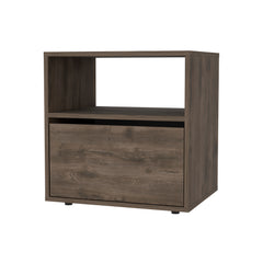 Modern 1-Shelf Nightstand Dark Brown