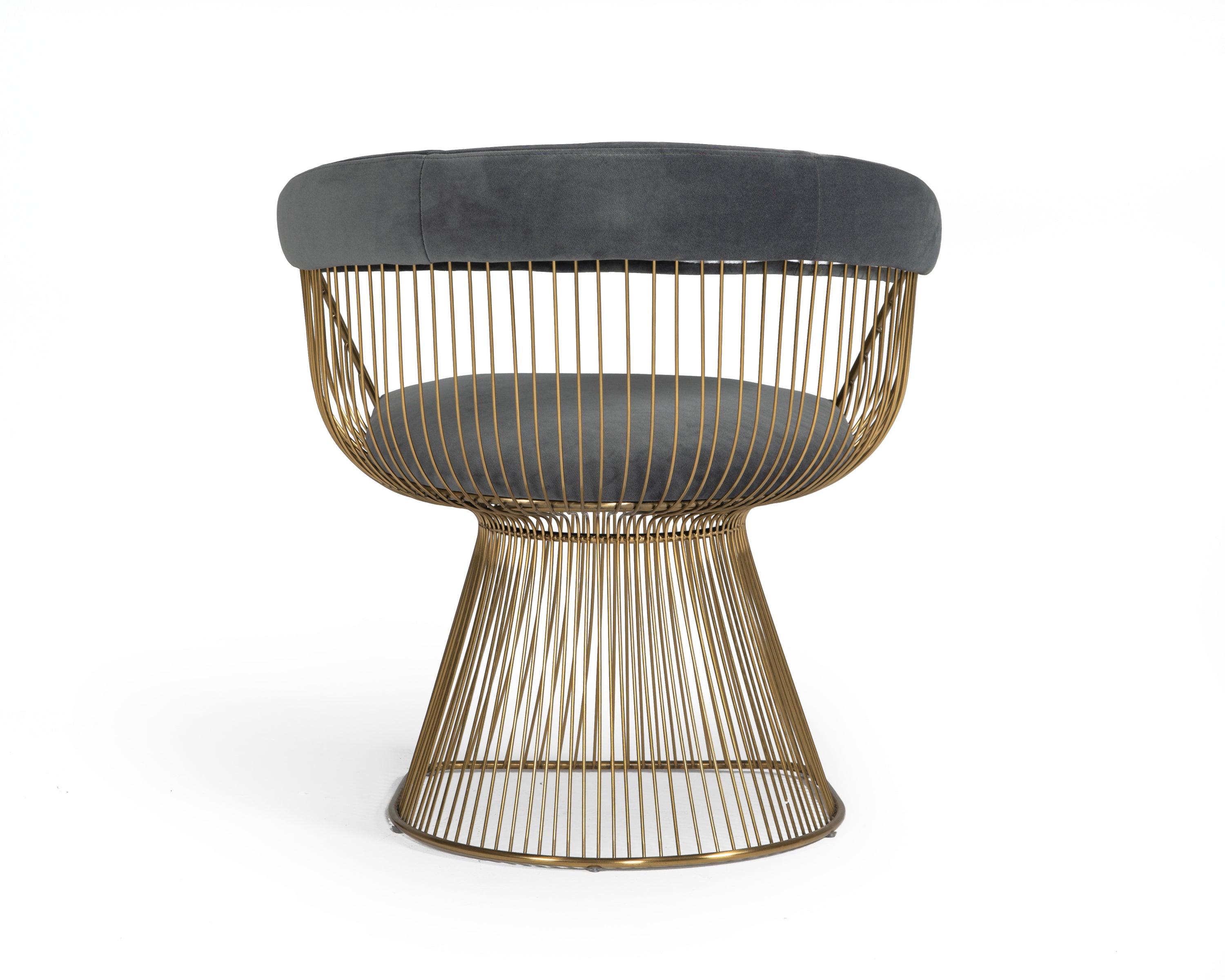 Lauren Grey Velvet and Brushed Gold Dining Chair