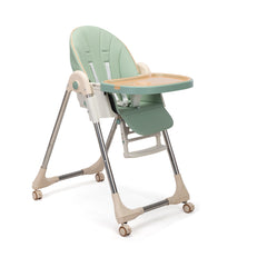 Multipurpose Adjustable Highchair for Baby Toddler Dinning Table with Feeding Tray and 3-Point Safety Buckle - Green