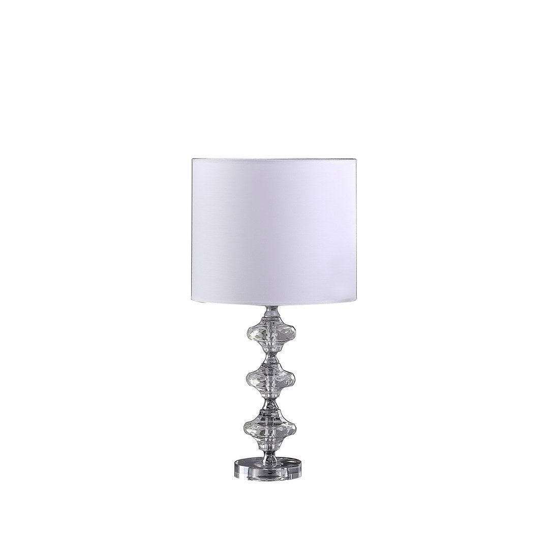 Geometric Prism Solid Crystal Table Lamp - Chrome Silver